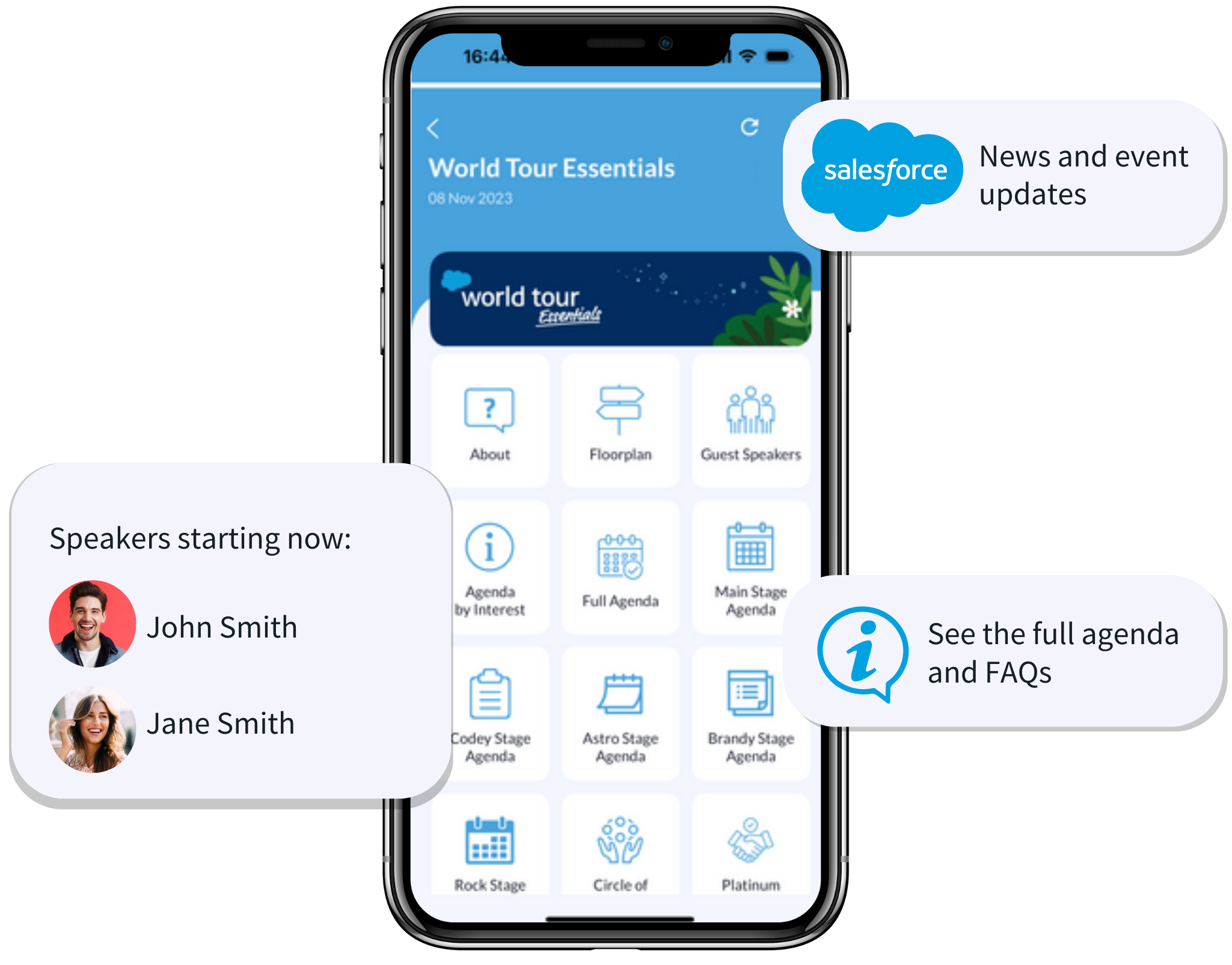 screenshot of Flock's mobile app customised for Salesforce